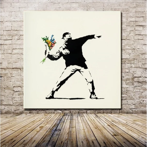 Banksy Flower 50x50cm