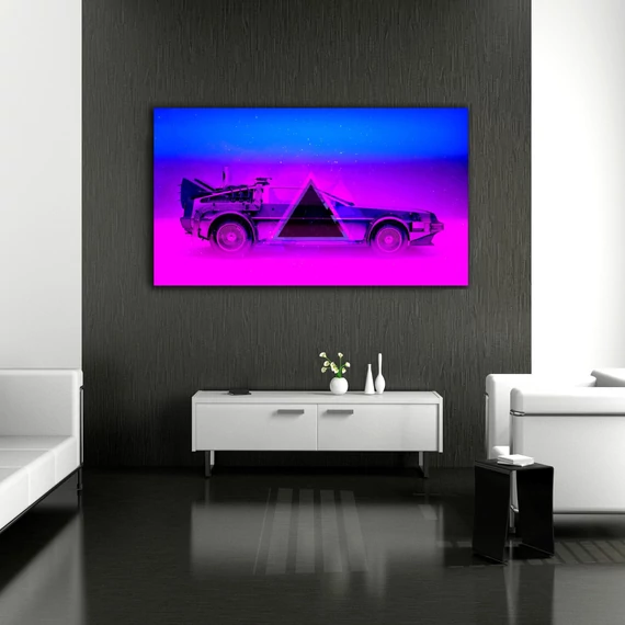 Retro DeLorean2 90x50cm