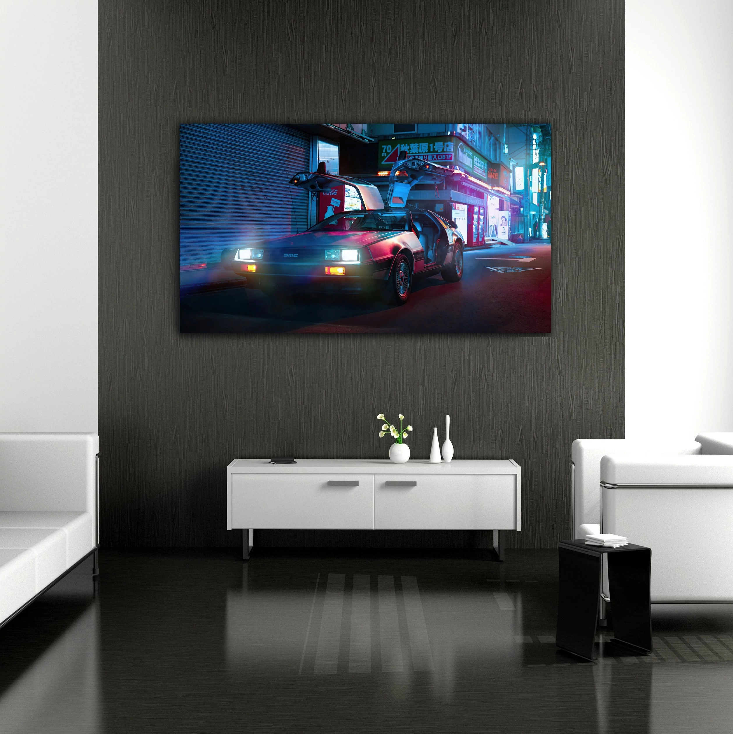 Retro DeLorean 90x50cm